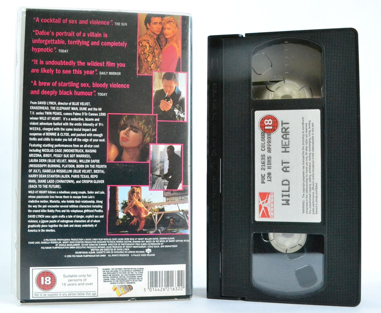 Wild At Heart: David Lynch - Nicolas Cage - Laura Dern - Danger Sex Violence - VHS-