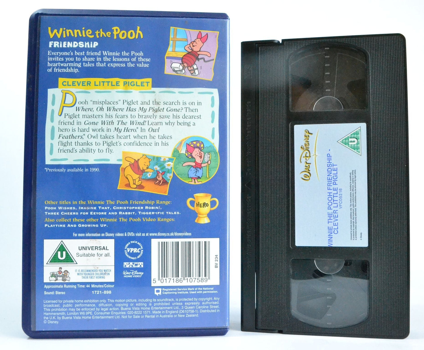 Winnie The Pooh: Clever Little Piglet - Friendship - Disney Educ Animation - VHS-