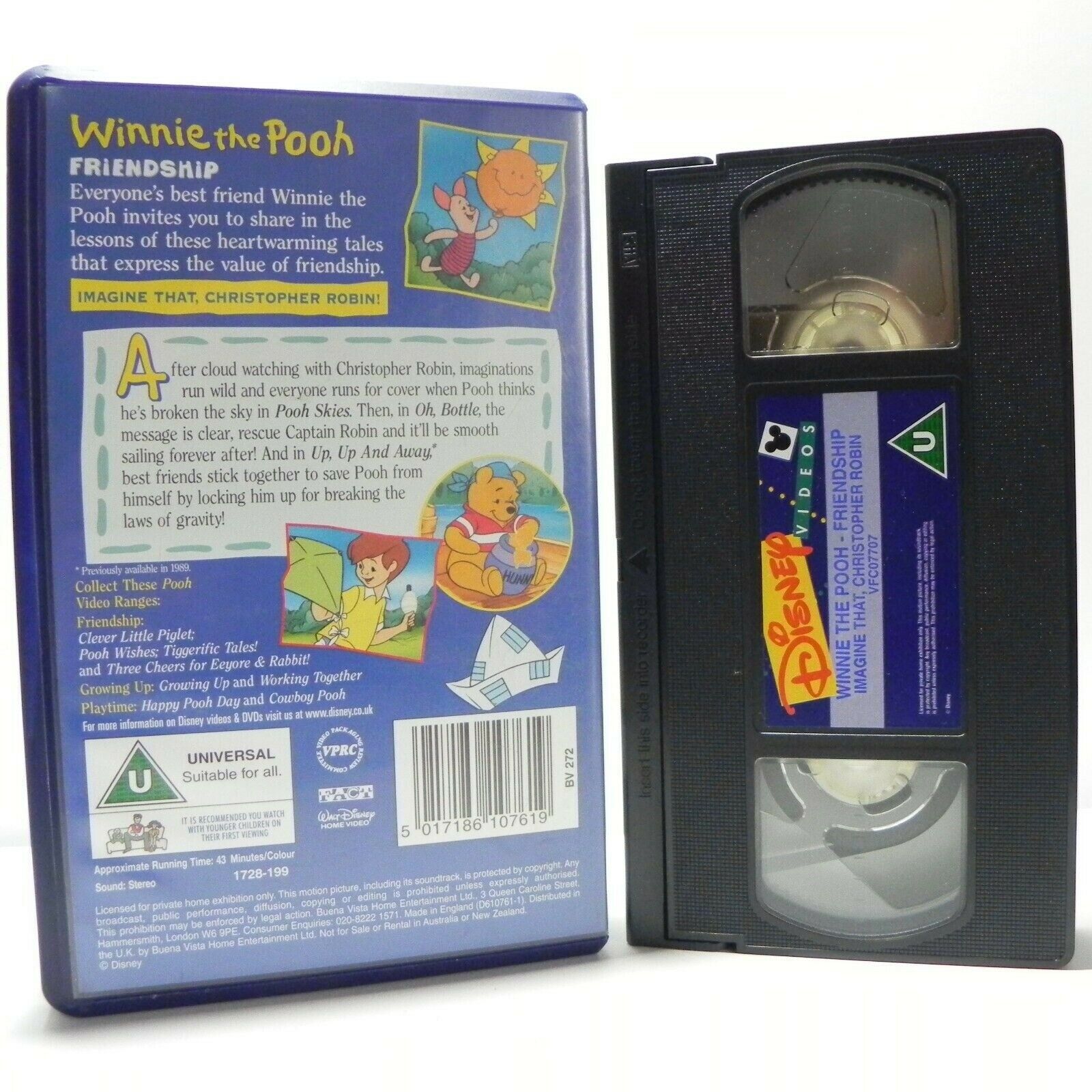 Winnie The Pooh: Frendship - Classic Animation - Heartwarming Tale - Kids - VHS-