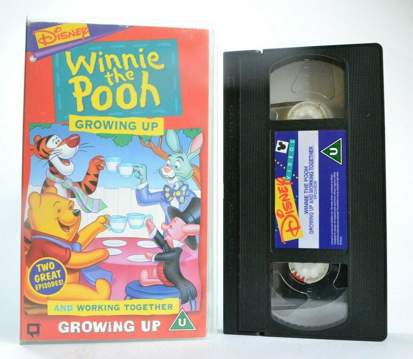 Winnie The Pooh: Growing Up/Working Together - Animated - Disney - Kids - VHS-