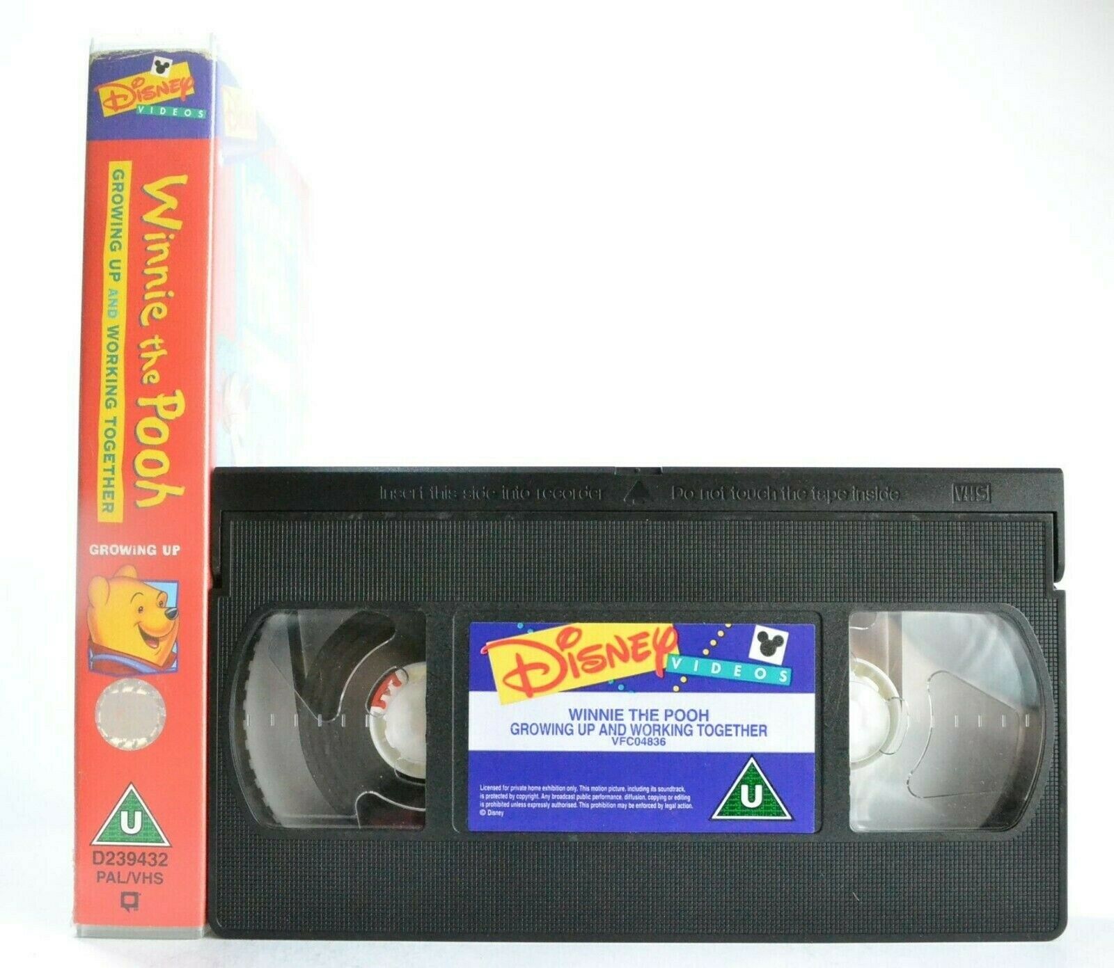 Winnie The Pooh: Growing Up/Working Together - Animated - Disney - Kids - VHS-