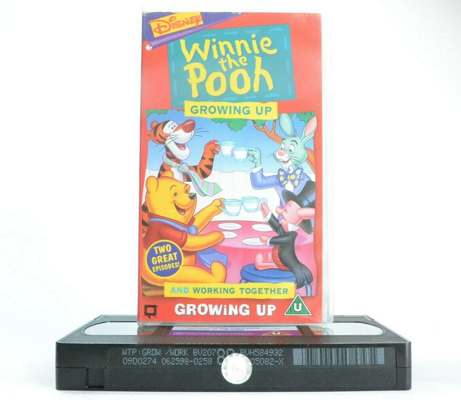 Winnie The Pooh: Growing Up/Working Together - Animated - Disney - Kids - VHS-