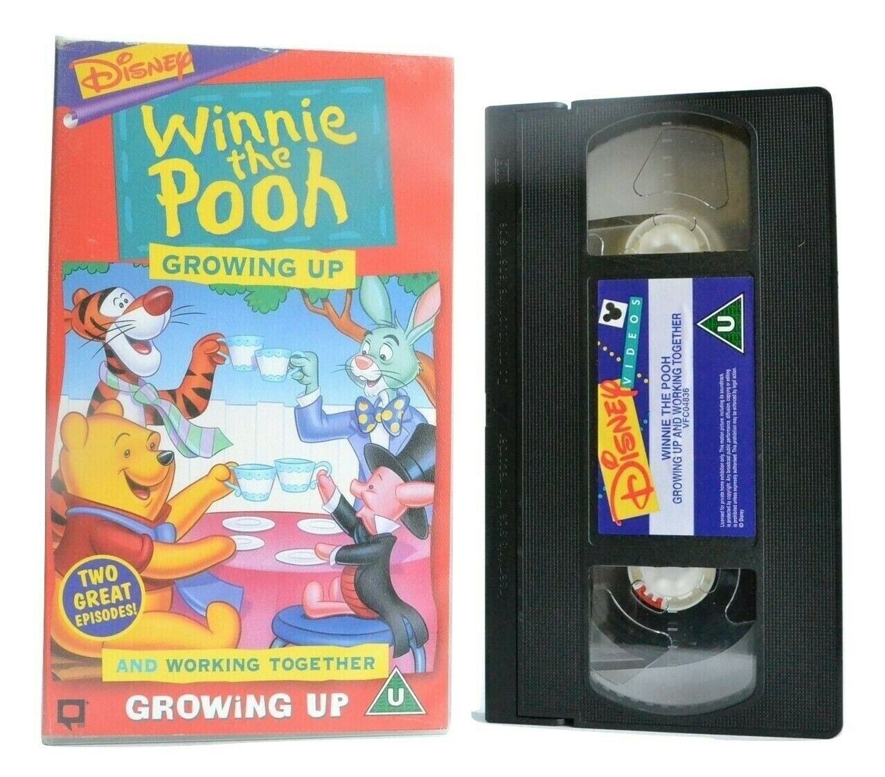 Winnie The Pooh: Growing Up/Working Together - Animated - Disney - Kids - VHS-