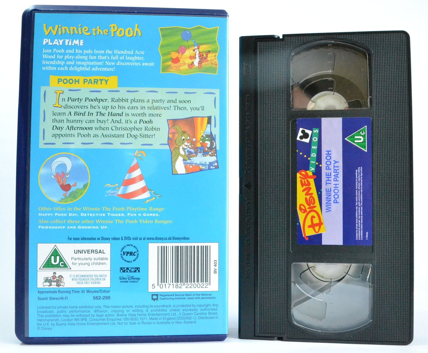 Winnie The Pooh: Pooh Party - Playtime Range - Disney Education Animation - VHS-