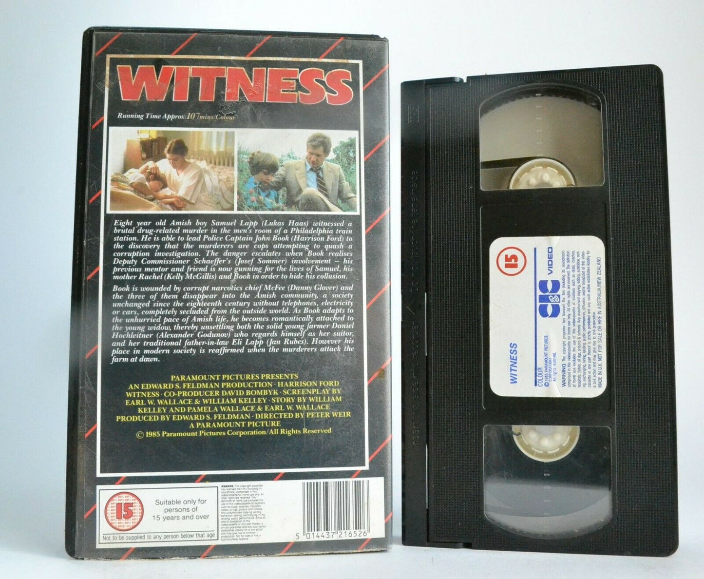 Witness (1985); [Peter Weir] - Neo-Noir Crime Thriller - Harrison Ford - Pal VHS-