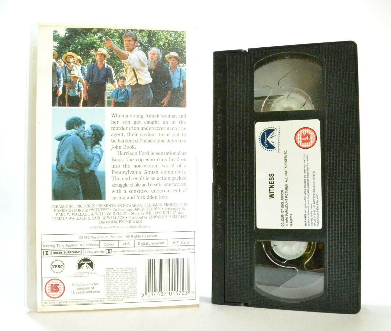 Witness: Peter Weir Film - Crime Thriller - Harrison Ford/Kelly McGillis - VHS-