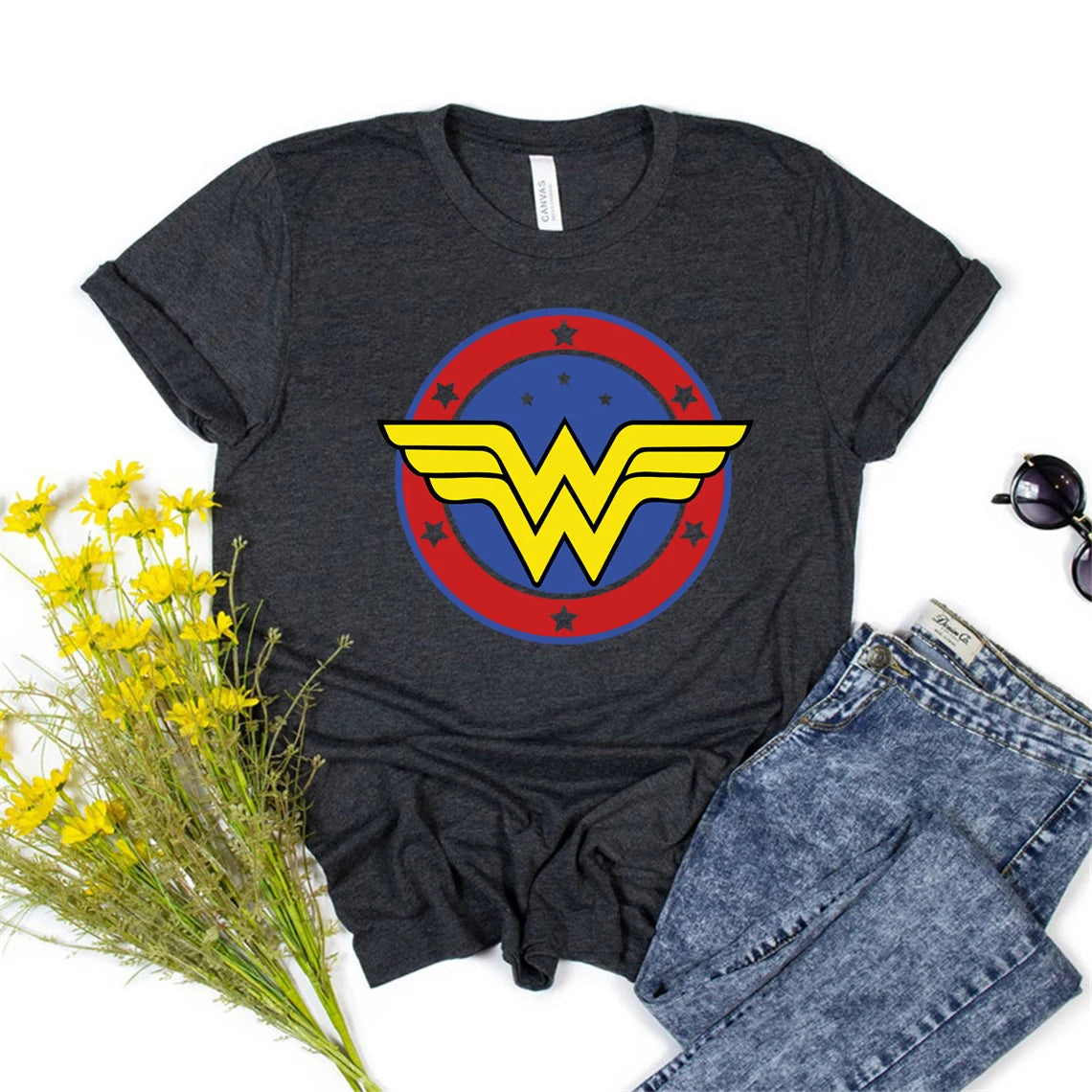 Wonder Female T-Shirt - Mother's Day Gift - Superhero Mama Tee-Dark Grey-XL-