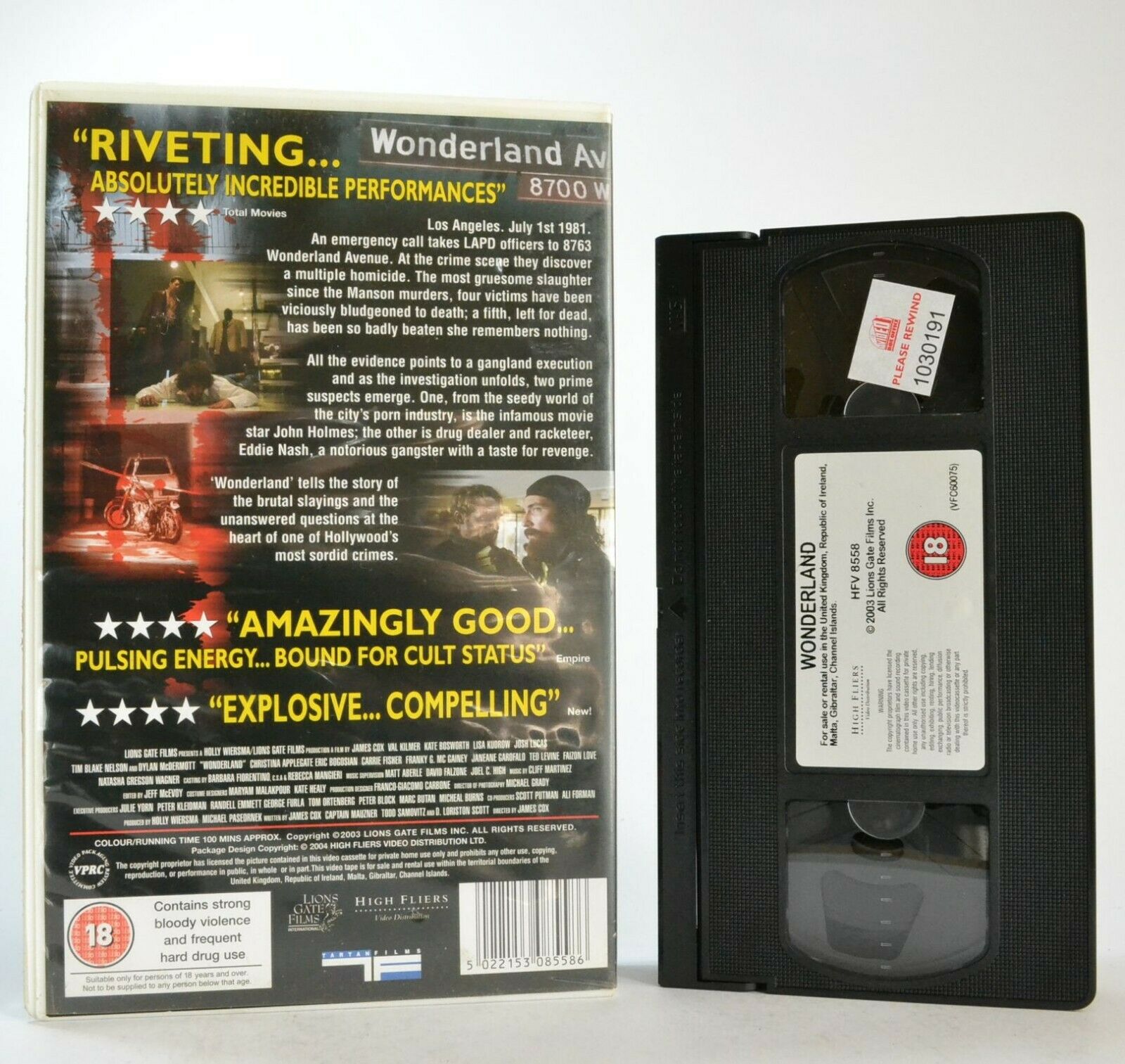 Wonderland: Based On True Events - Thriller (2003) - Large Box - Ex-Rental - VHS-