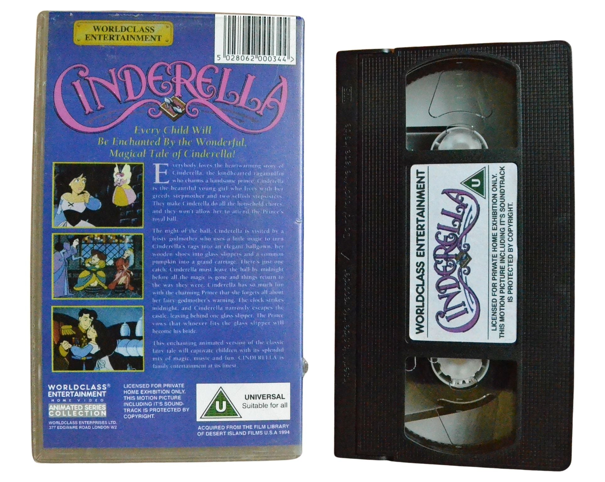 Worldclass Entertainment Cinderella - Children’s - Pal VHS-