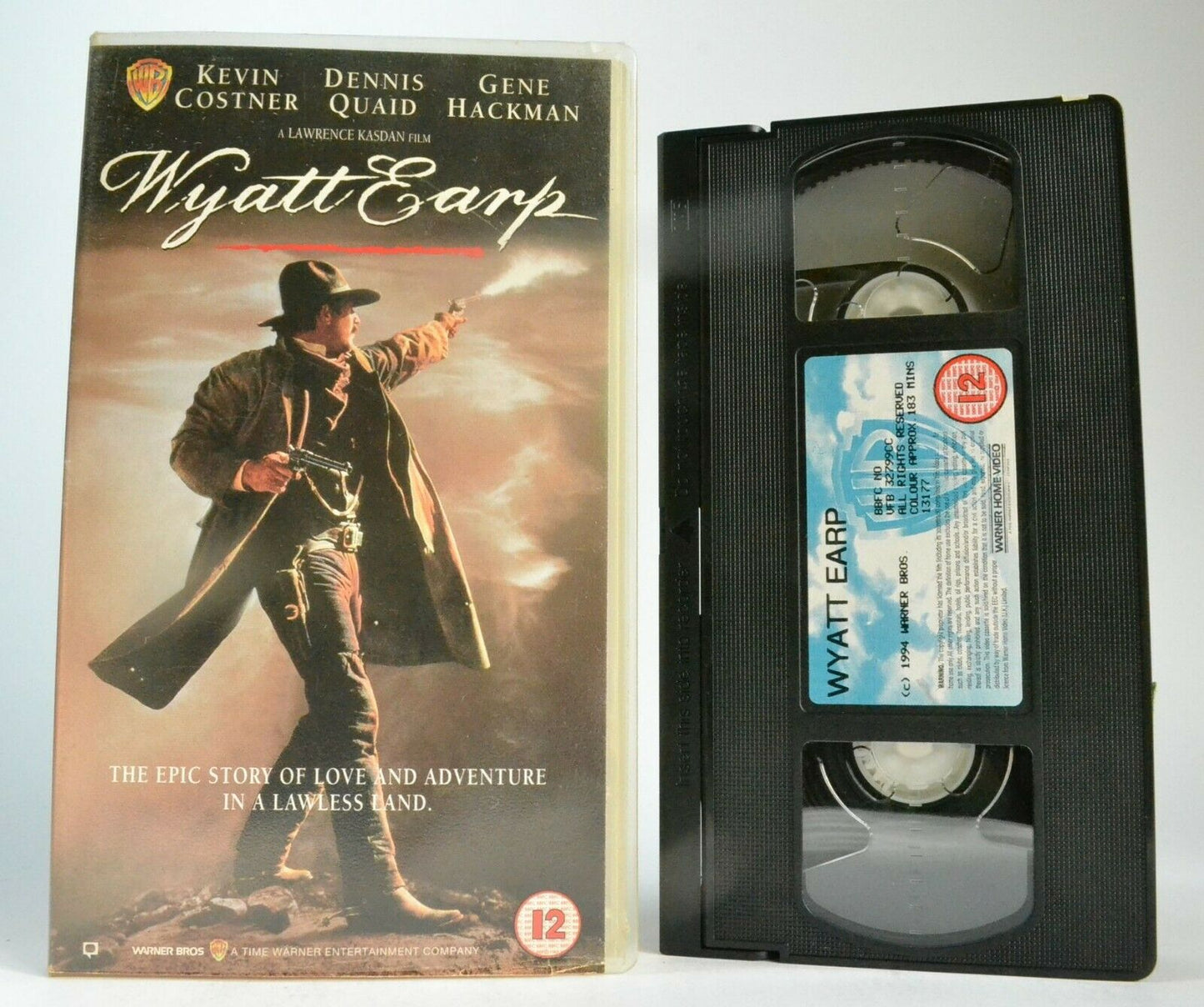 Wyatt Earp (1994): Biographical Western - Kevin Costner / Gene Hackman - Pal VHS-