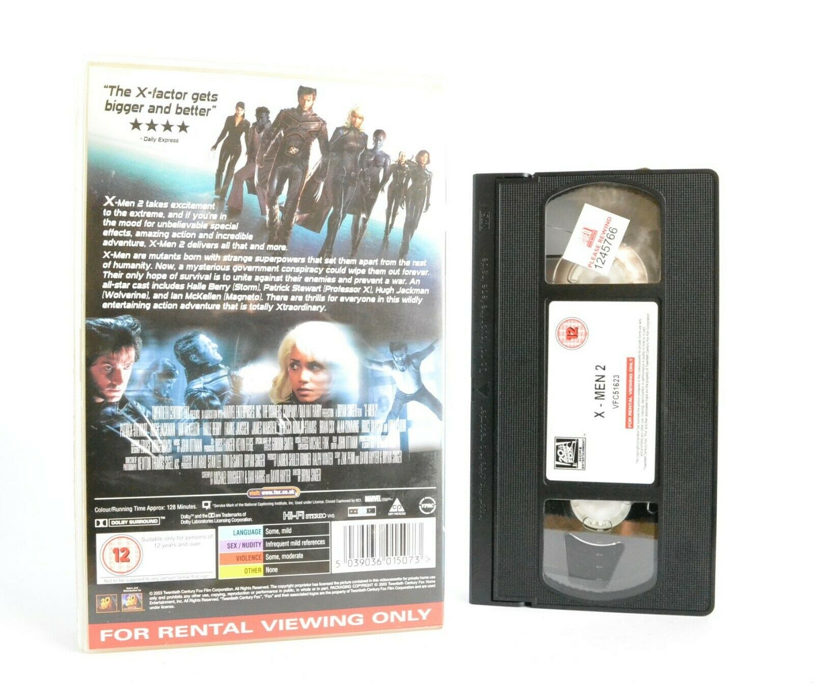 X-Men 2: Superhero Action - Large Box [Rental] - H.Jackman / H.Berry - Pal VHS-