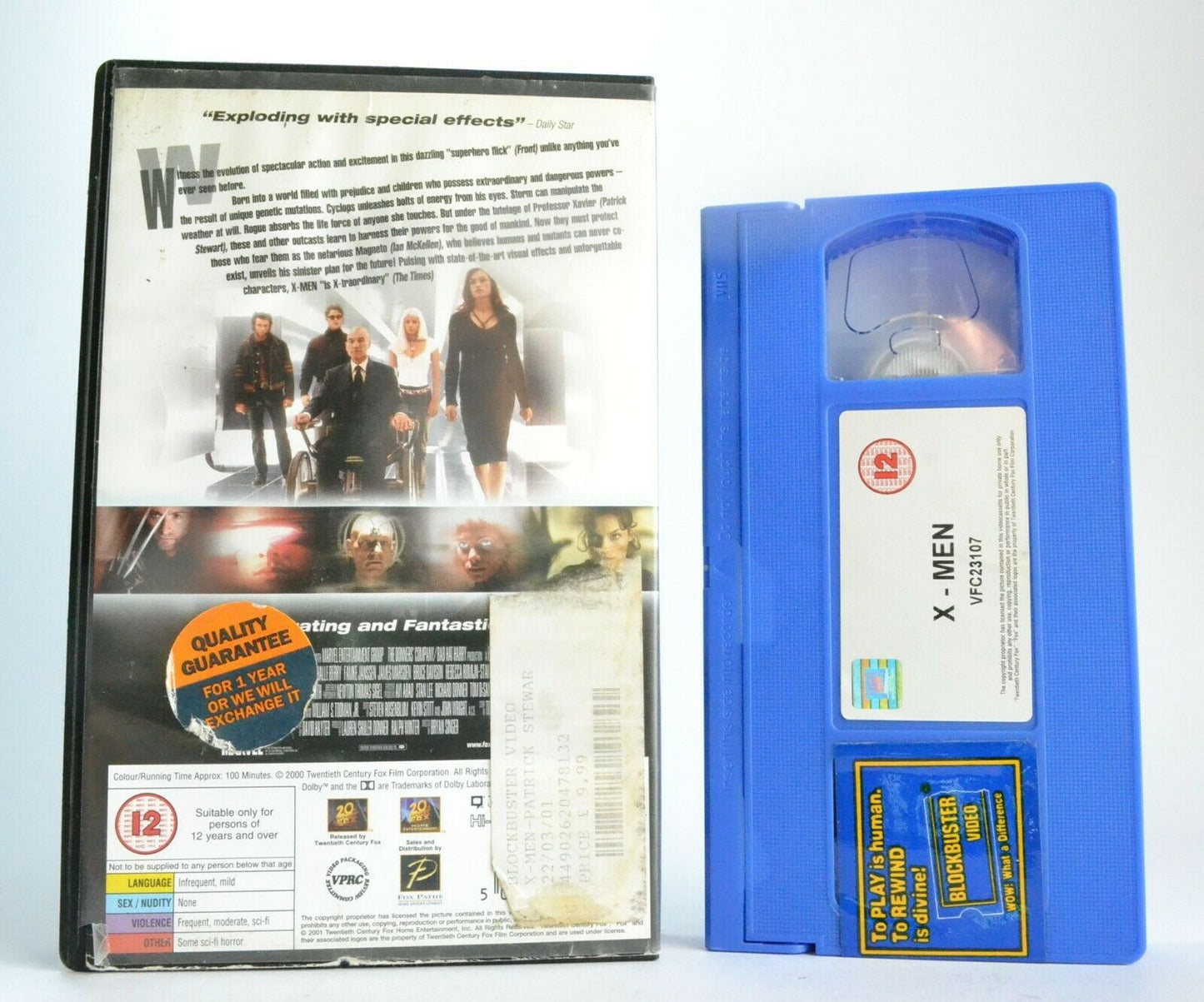 X-Men: Superhero Action Movie - Large Box - Hugh Jackman/Halle Berry - Pal VHS-