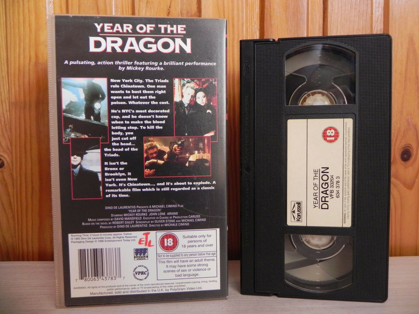 Year Of The Dragon - Mickey Rourke NYCPD - Unbelievable Drama Action - Pal VHS-