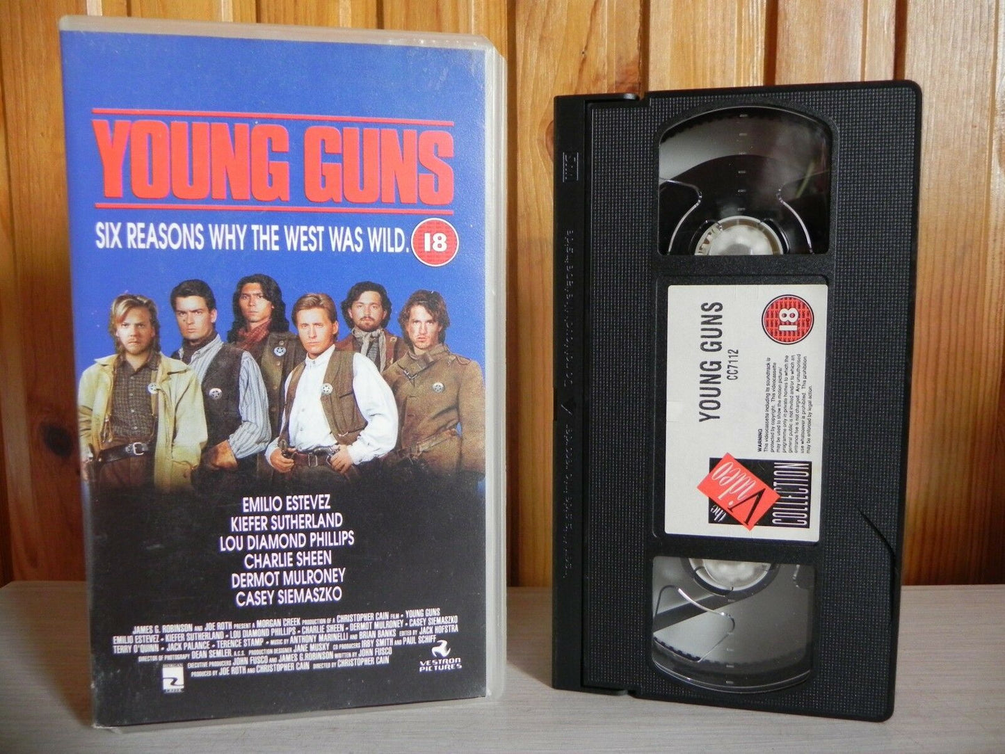 Young Guns - Vestron Pictures - Charlie Sheen - Kiefer Sutherland - Action - VHS-