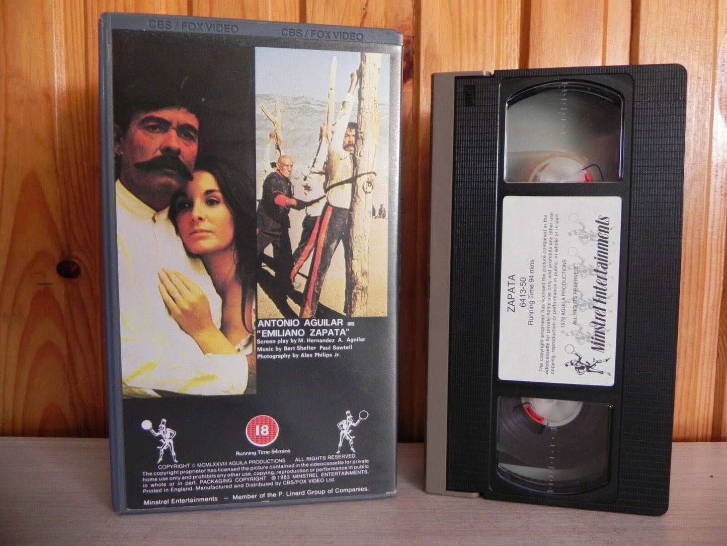 Zapata - Emiliano Zapata Salazar - Antonio Aguilar - Minstrel - Pre Cert - VHS-