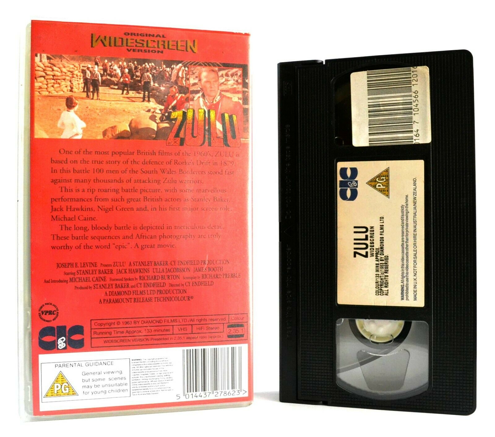 Zulu: British Epic War Film (1964) - Widescreen - Based On True Story - Pal VHS-