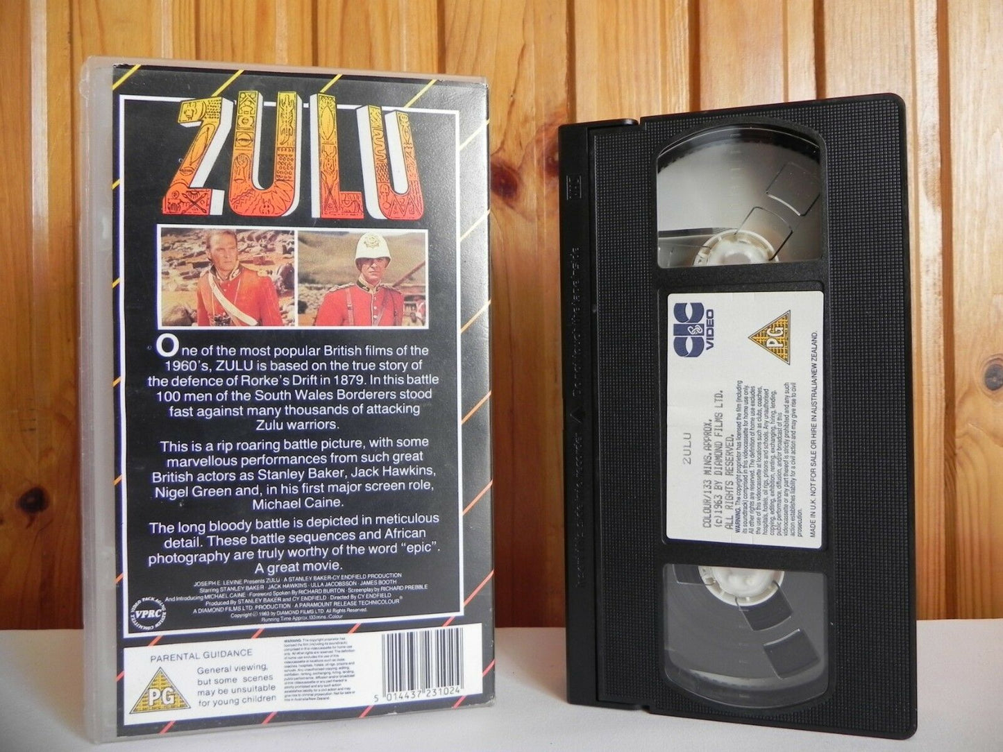 Zulu - CIC Video - Drama - Pre-Cert - Michael Caine - Stanley Barker - VHS-