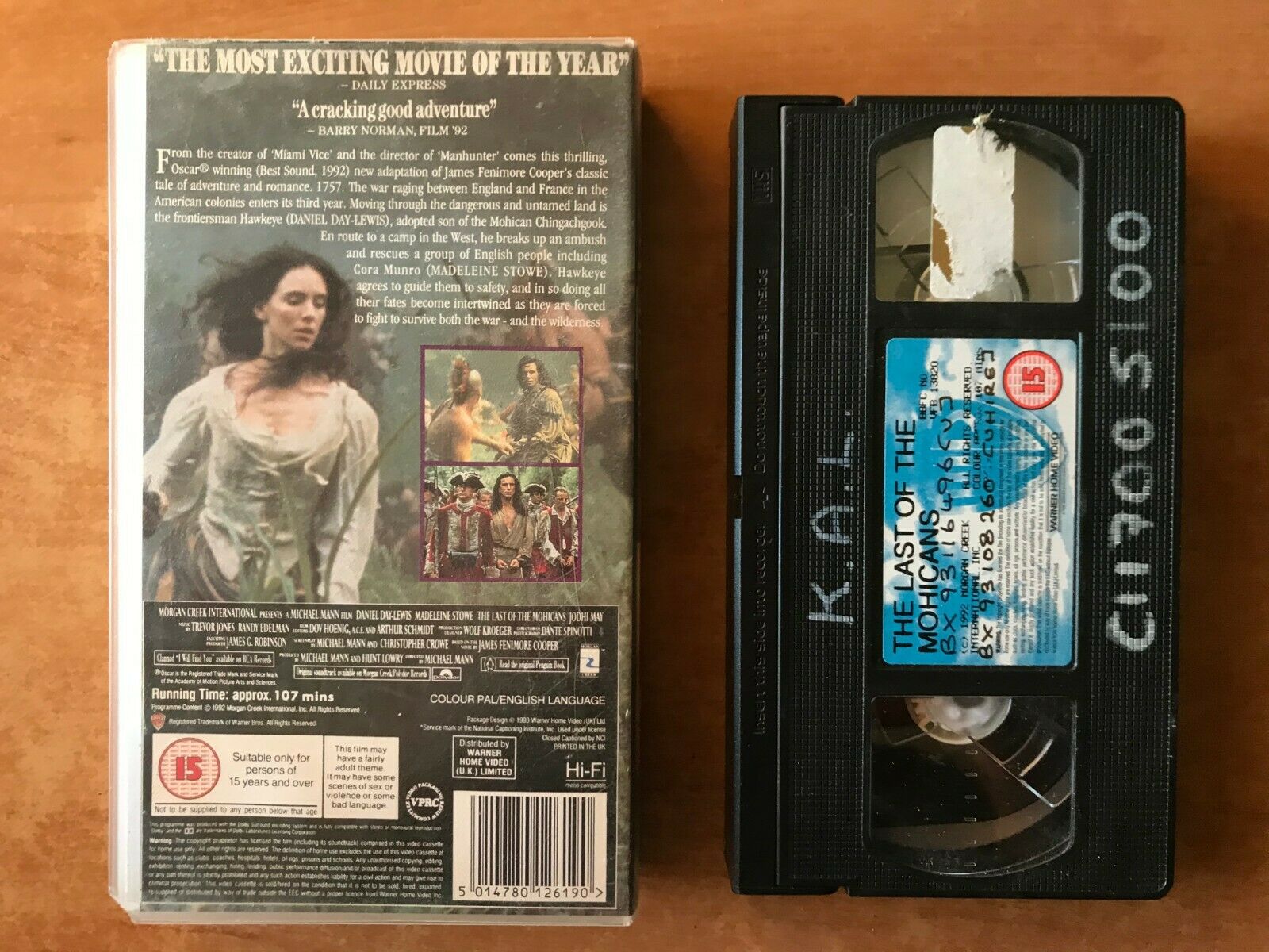 The Last Of The Mohicans (1992): Historical War Drama - Daniel Day-Lewis - VHS-