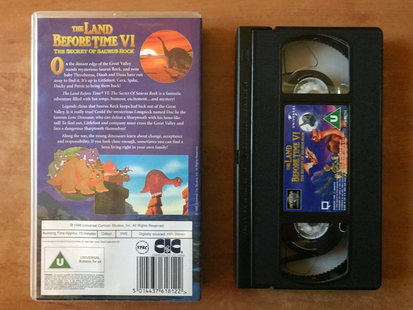 The Land Before Time 6: The Secret Of Saurus Rock - Animated - Kids - Pal VHS-