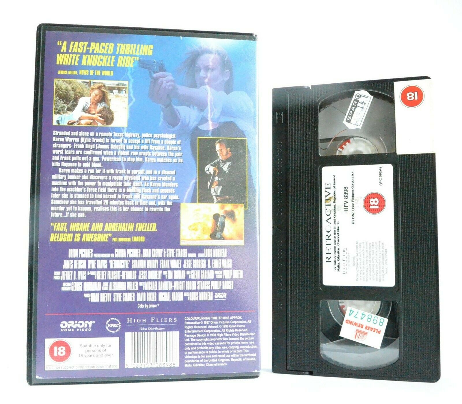 Retroactive: J.Belushi/K.Travis - Sci-Fi (1997) - Large Box - Ex-Rental - VHS-