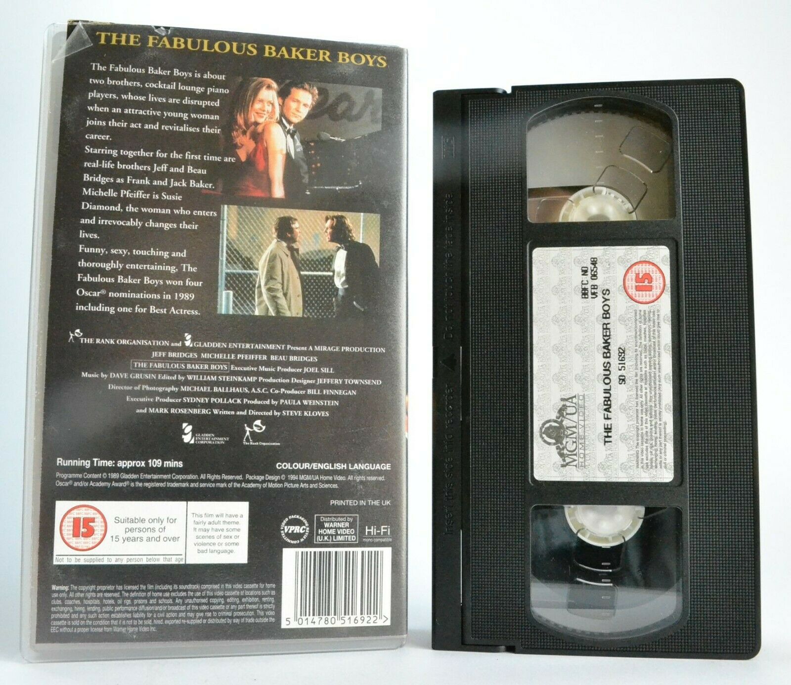 The Fabulous Baker Boys (1989): Romantic Musical - Michelle Pfeiffer - Pal VHS-