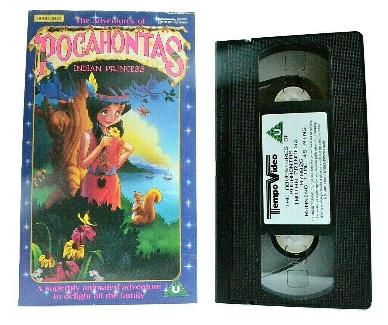 The Adventures Of Pocahontas Indian Princess (Tempo Video) - Children's - VHS-