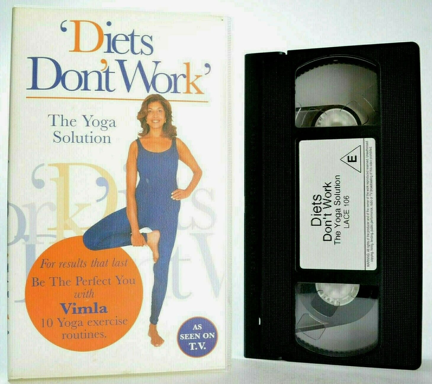 Diets Don't Work: The Yoga Solution - Vimla Lalvani - 10 Exercises - Pal VHS-