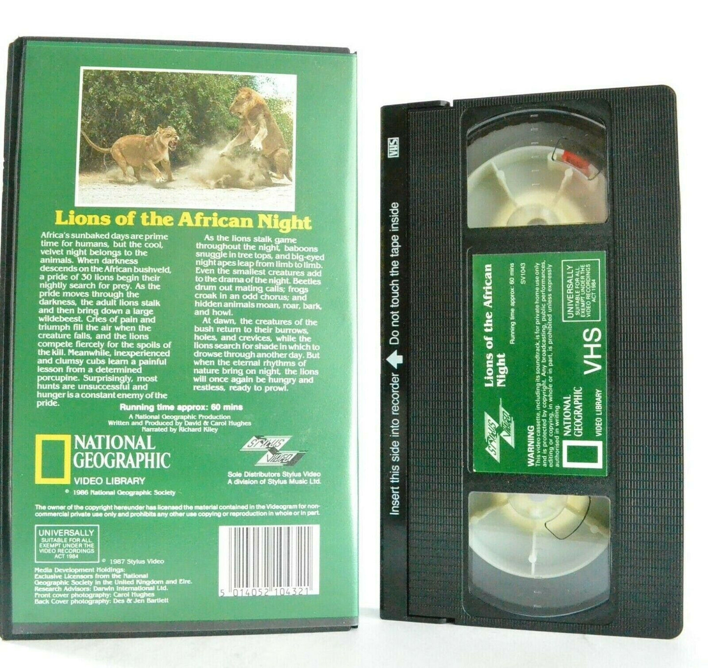 Lions Of The African Night - National Geographic - Documentary - Pal VHS-