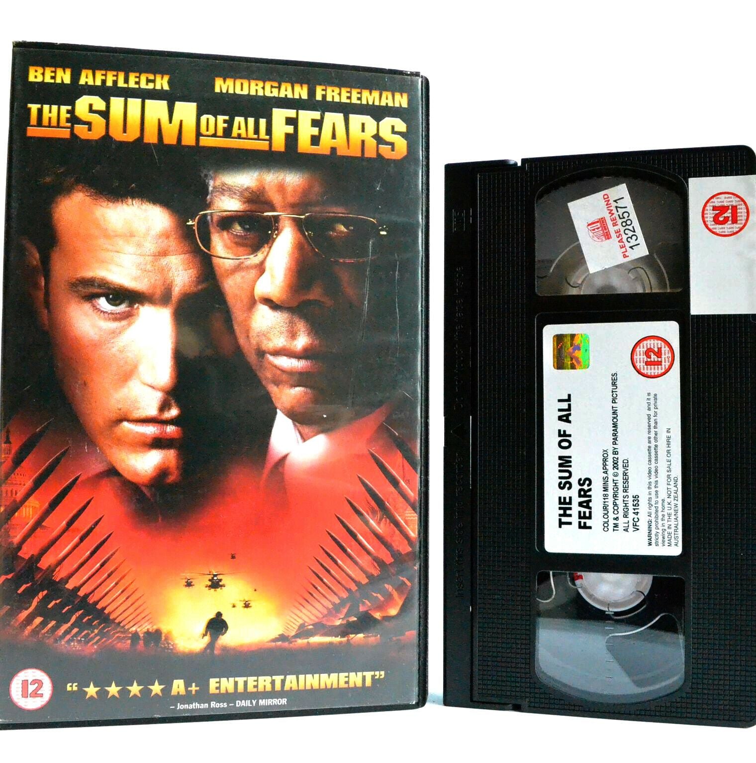 The Sum Of All Fears: Based On T.Clancy Novel - Large Box - B.Affleck - Pal VHS-