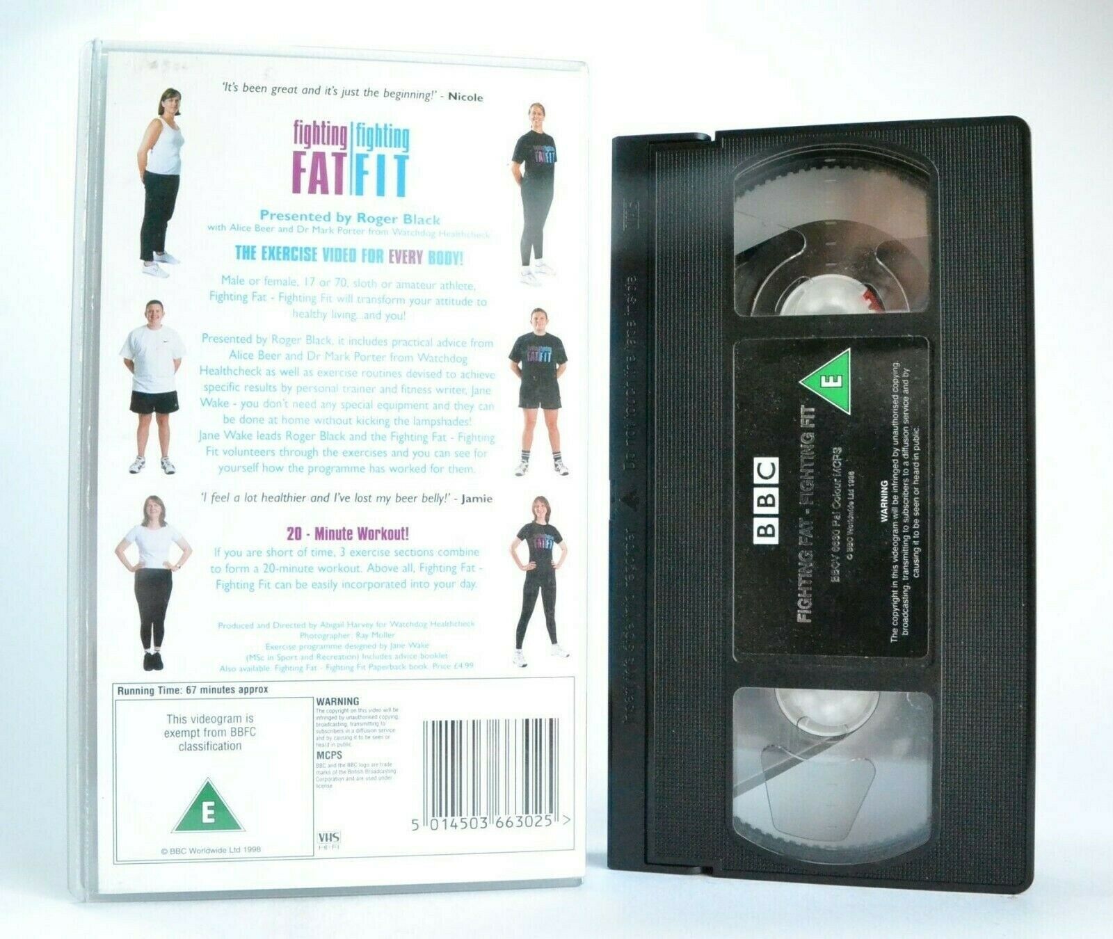 Fighting Fat/Fighting Fit: By Roger Black - Exercises - Body Workout - Pal VHS-