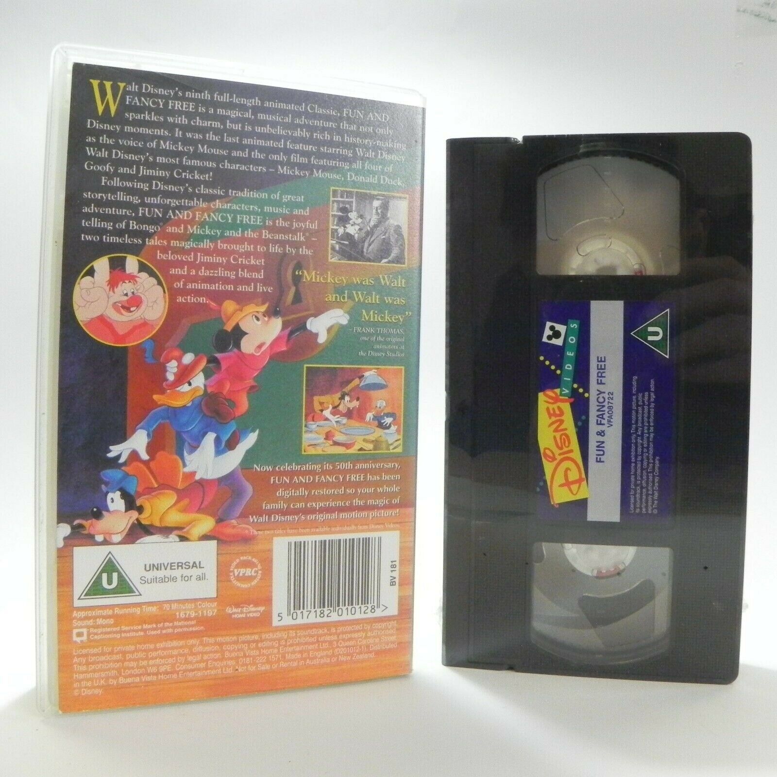 Fun And Fancy Free - Walt Disney Classics - Animated Masterpiece - Kids - VHS-