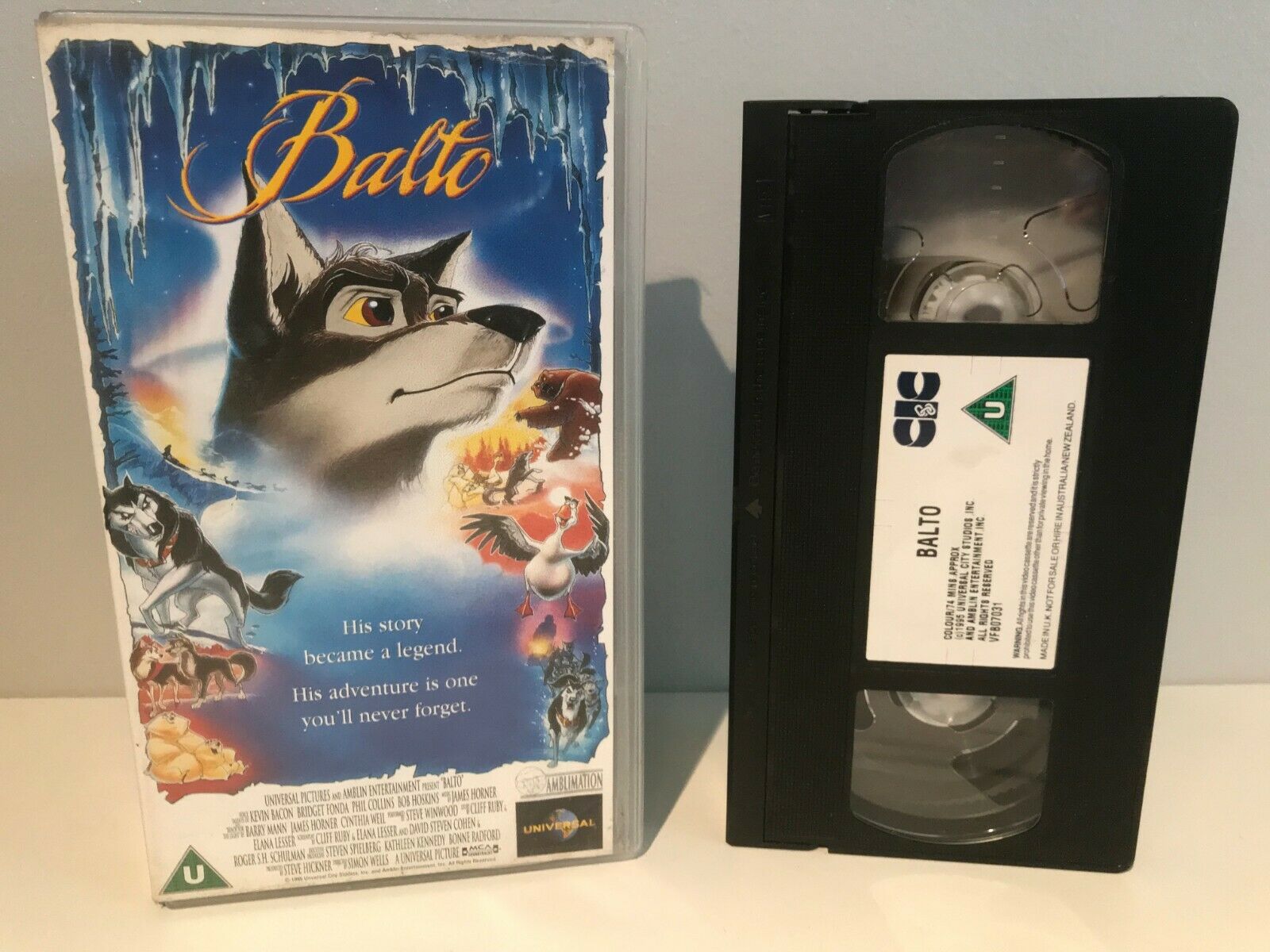 Balto (1995); [True Story] Animated Adventure - Kevin Bacon - Kids - Pal VHS-