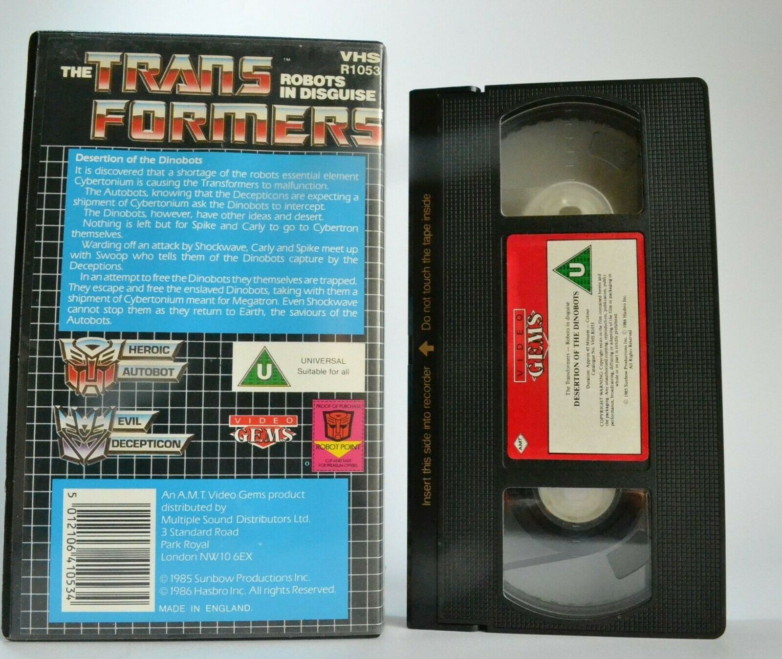 Trans Formers: Desertion Of The Dinobots - Action Adventures - Children's - VHS-