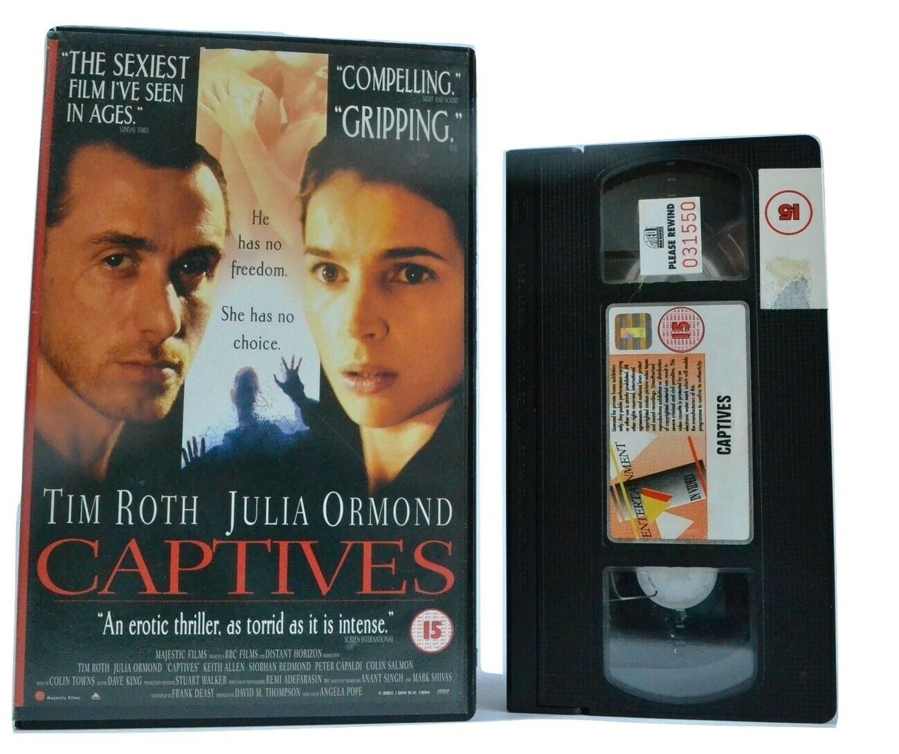 Captives: Erotic Thriller (1994) - Large Box - Tim Roth/Julia Ormond - Pal VHS-