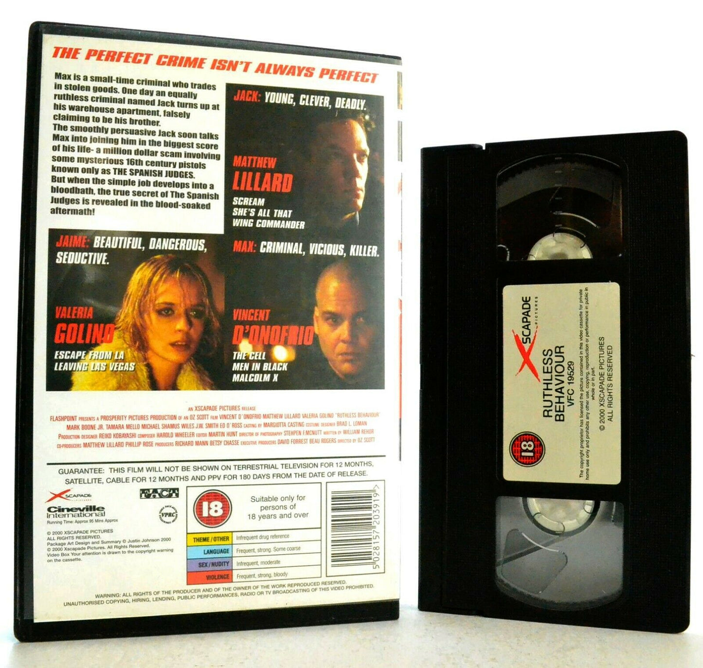 Ruthless Behaviour: Thriller (2000) - Large Box - Ex-Rental - M.Lillard - VHS-