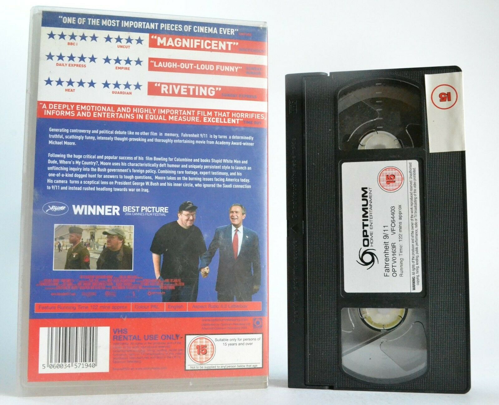 Farenheit 9/11 (2004): Film By Michael Moore - Documentary - Large Box - VHS-