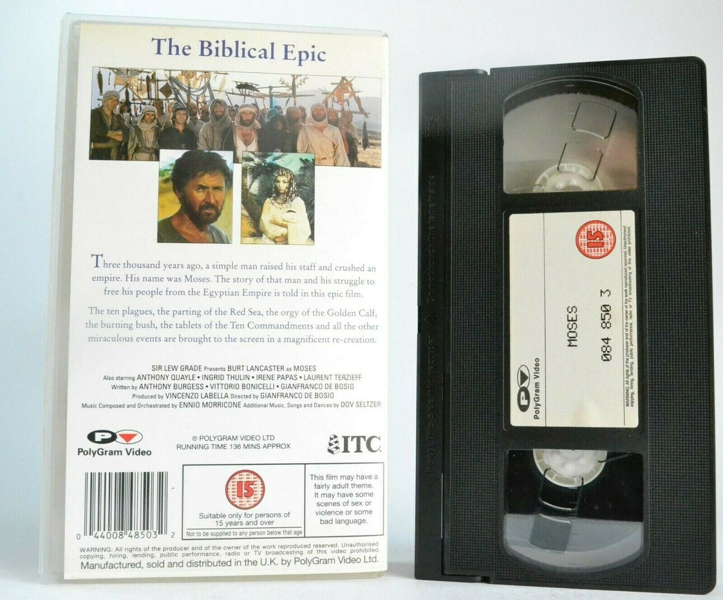 Moses (WH Smith Exclusive Video): Bibilical Epic Drama - Burt Lancaster - VHS-