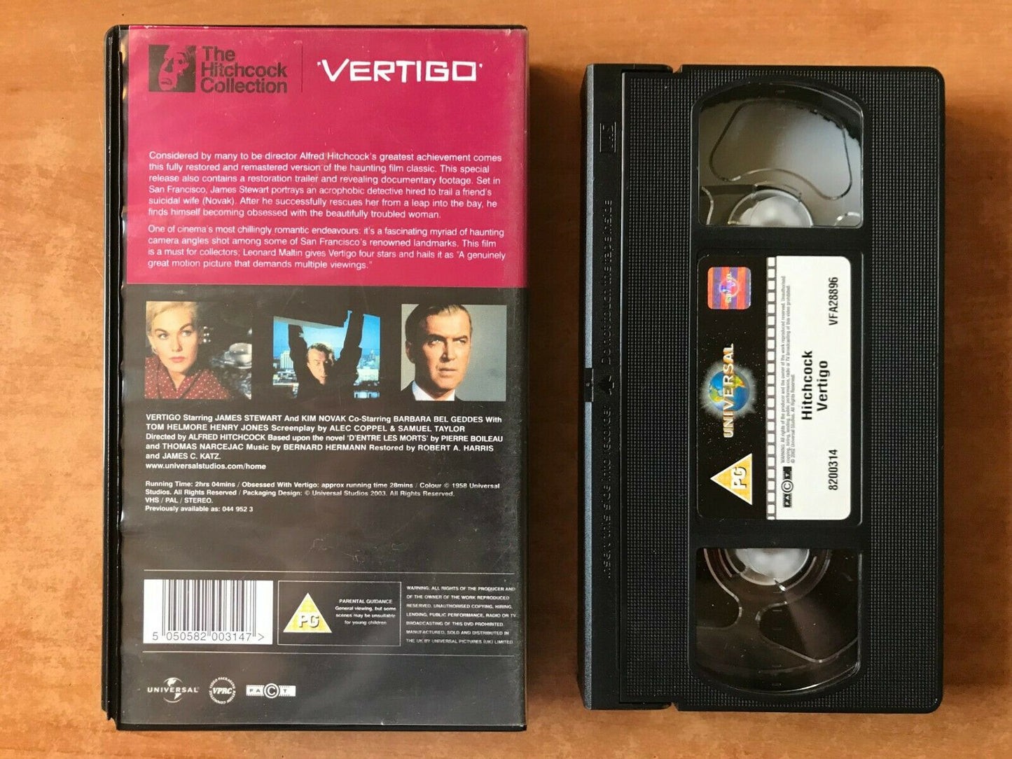 Vertigo (1958); [Alfred Hitchcock]: Thriller - James Stewart / Kim Novak - VHS-