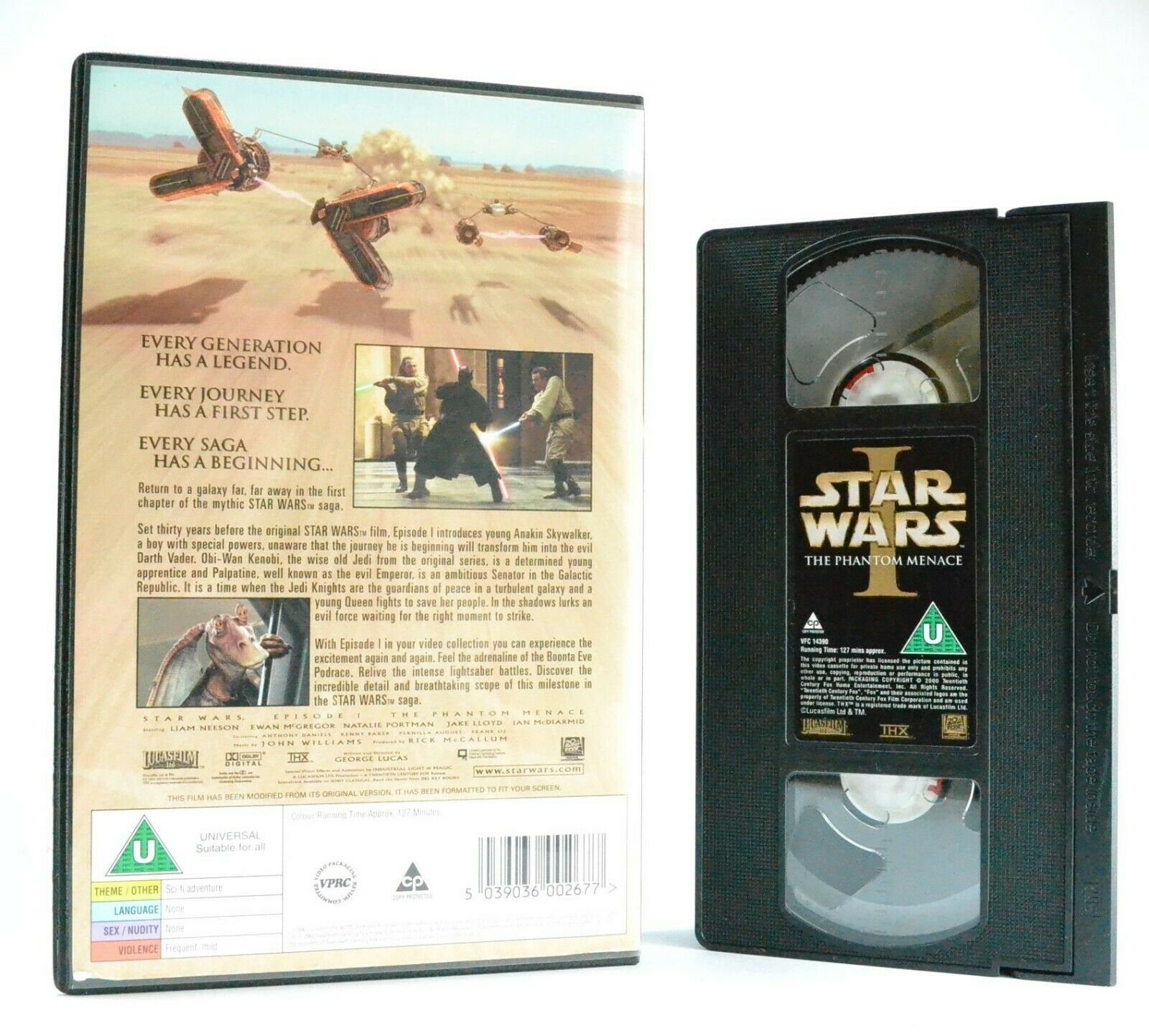 Star Wars: The Phantom Menace - Film By G.Lucas - Space Saga - Large Box - VHS-