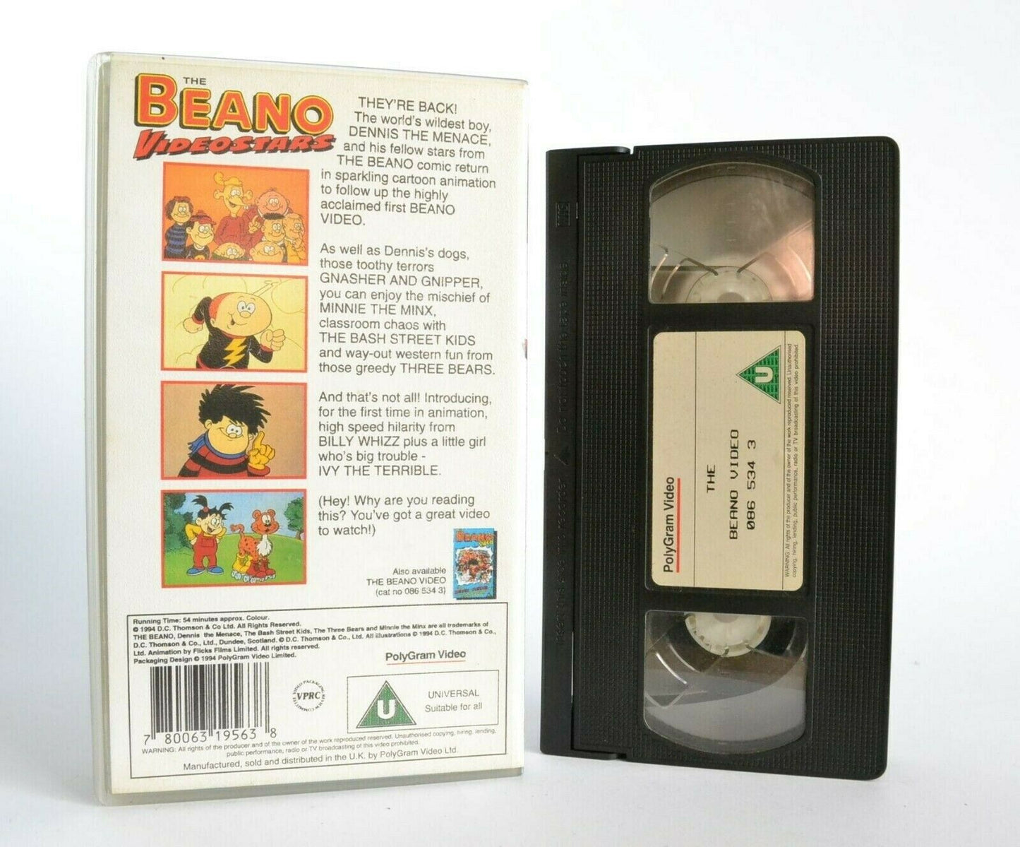 The Beano Videostars: Sparkling Animation - Dennis The Menace - Children's - VHS-