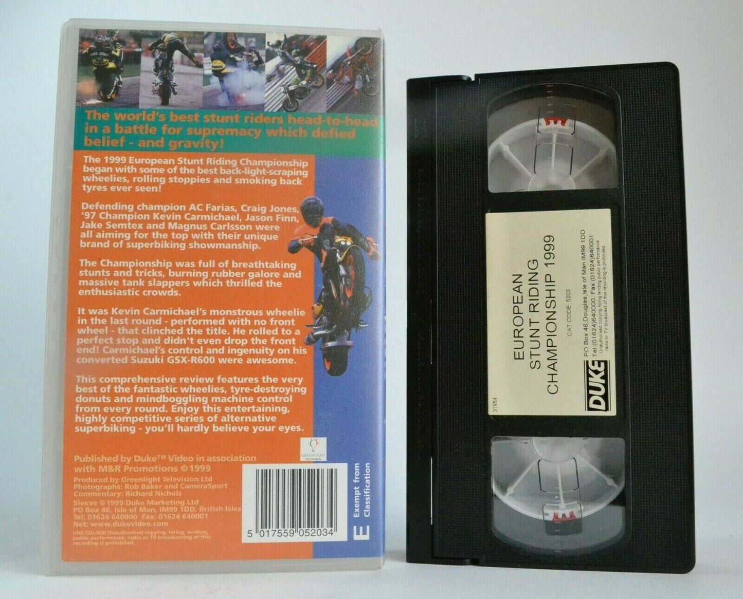 European Stunt Riding Championship '99 -<Kevin Carmichael>- Motorspots - Pal VHS-