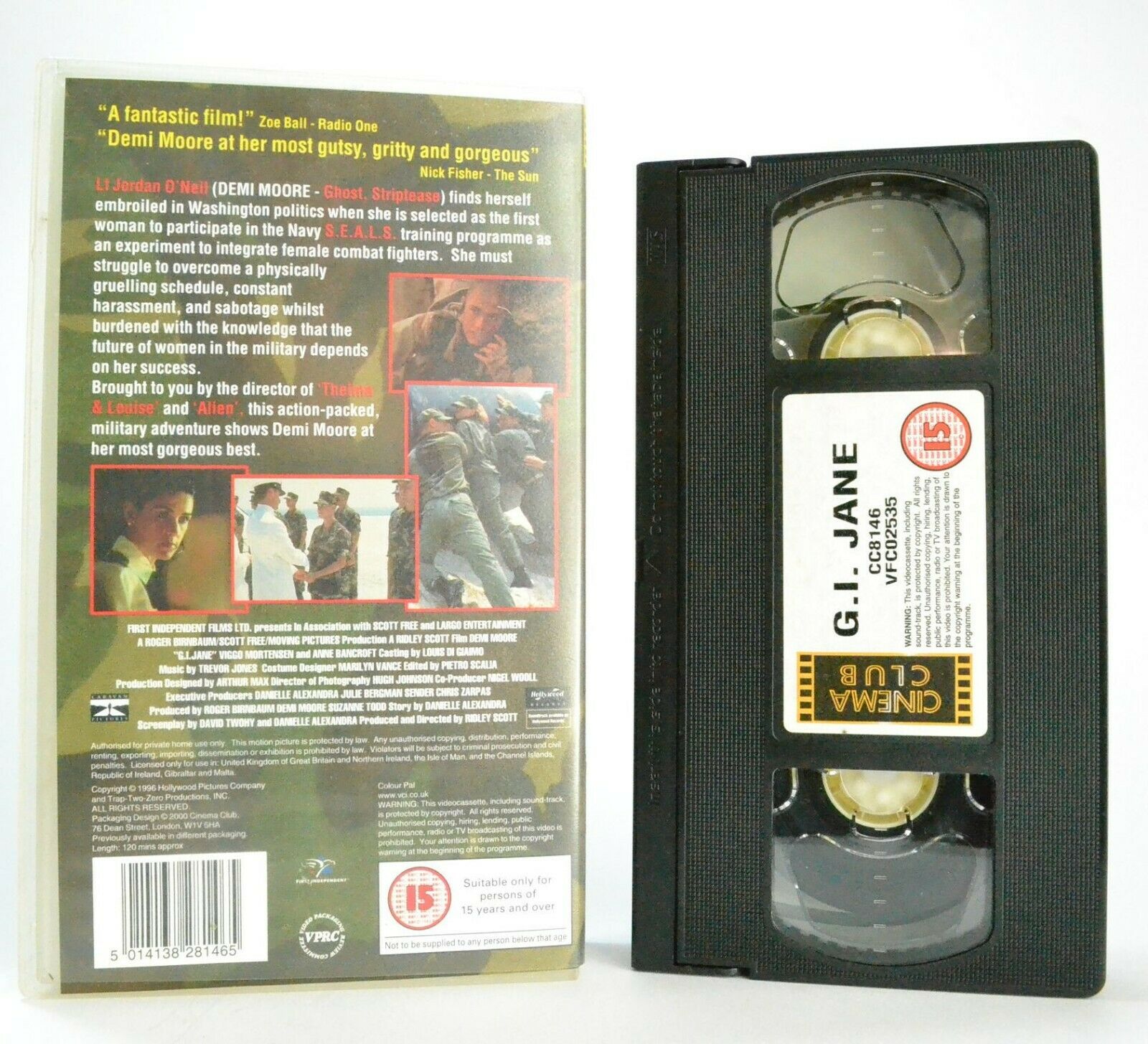 G.I. Jane: Film By R.Scott (1997) - Action - D.Moore/V.Mortensen - Pal VHS-