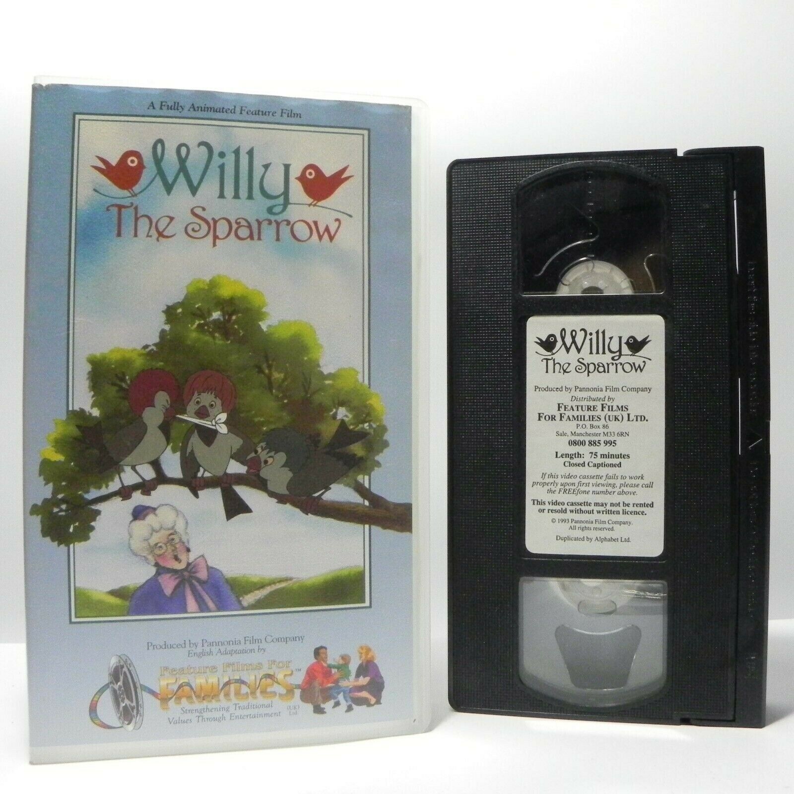 Willy The Sparrow - Fully Animated Film - Amazing Adventure - Children's - VHS-