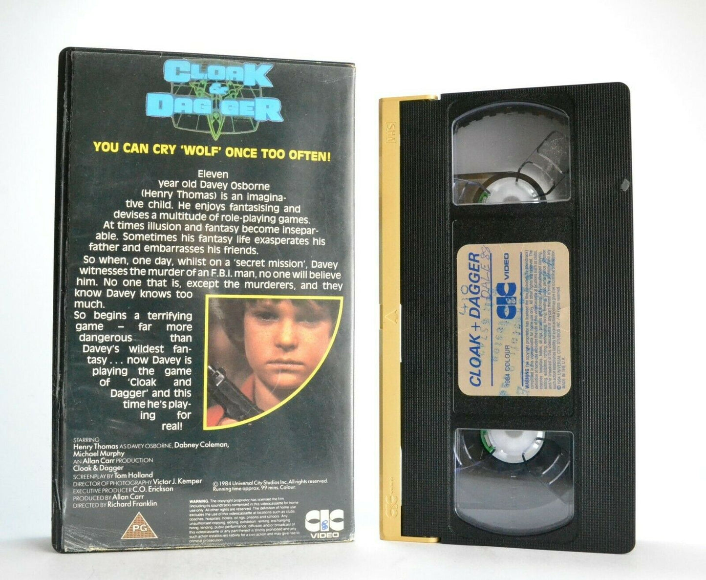 Cloak And Dagger: Based On C.Woolrich Short Story - Spy Adventure (1984) - VHS-