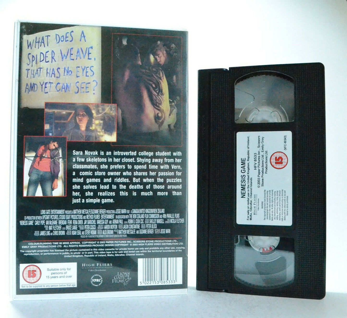 Nemesis Game:Complex Riddles & Mysterious Deaths - Large Box Thriller (2003) VHS-