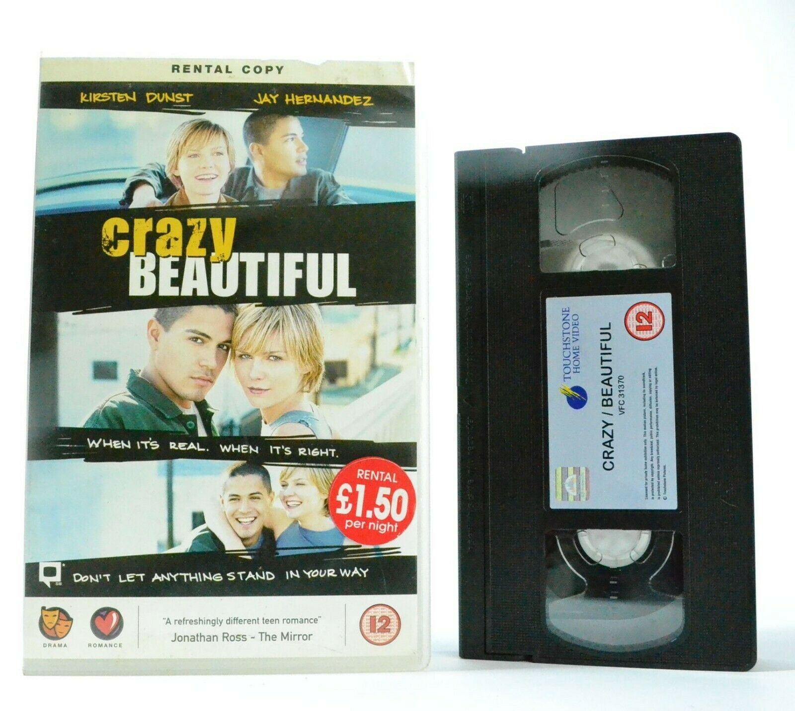 Crazy Beautiful: Teen Romance (2001) - Large Box - Ex-Rental - K.Dunst - Pal VHS-