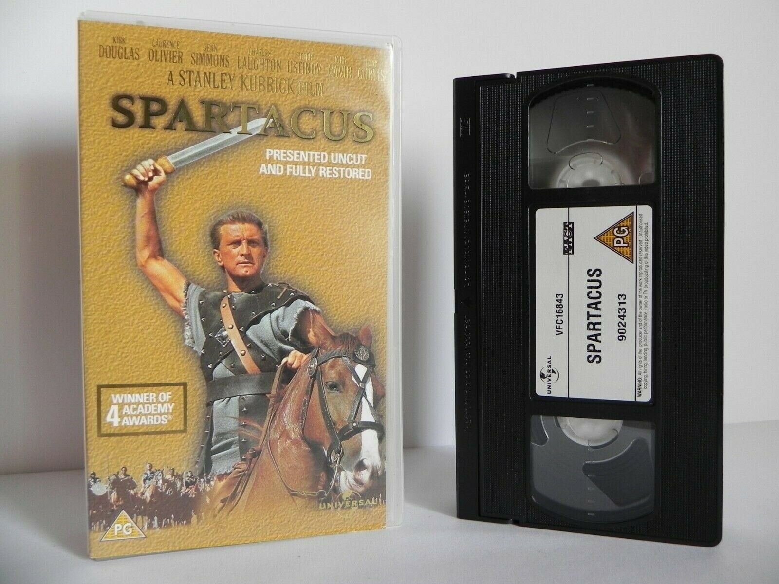 Spartacus - Stanley Kubrick Film - Classic - Uncut - Fully Restored - Pal VHS-