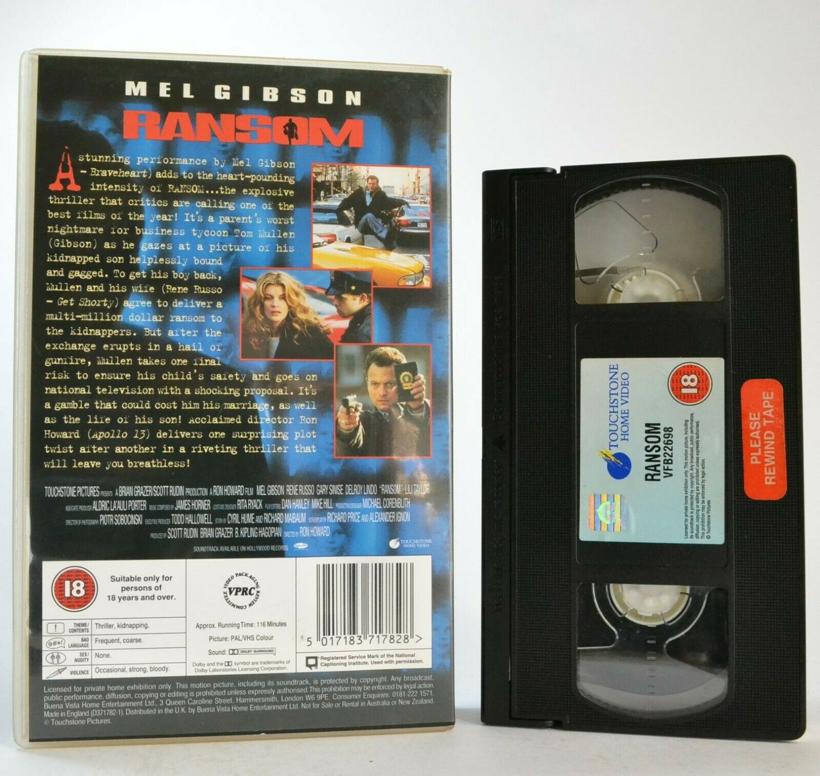 Ransom: Film By R.Howard - Thriller - Large Box - Ex-Rental - M.Gibson - Pal VHS-