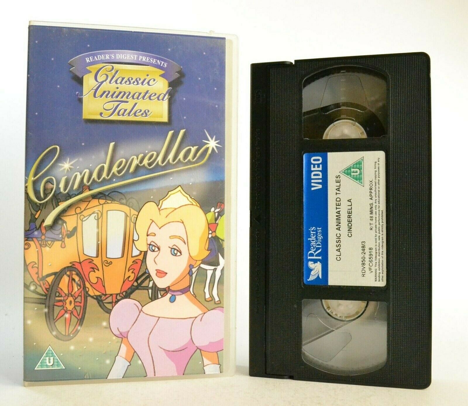 Cindarella: Classic Animated Tale - Based On C.Perrault Fairy Tale - Kids - VHS-