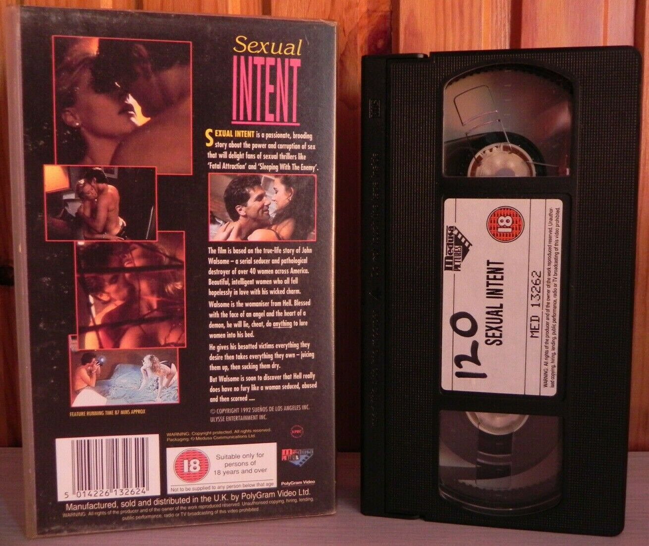 Sexual Intent - Gary Hudson - Michelle Brin - Rare & Deleted Medusa 13262 - VHS-